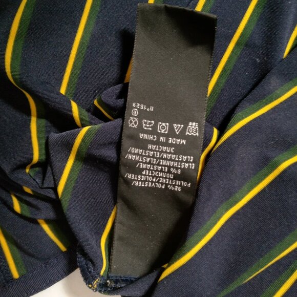 Ralph Lauren RLX Polo Shirt Men XL Golf Course Logo Blue Green Yellow Striped - Picture 12 of 16